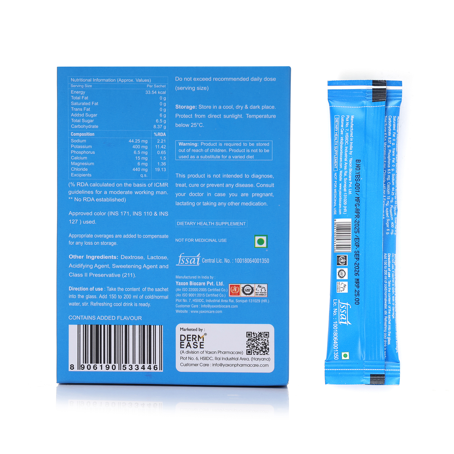 DERM EASE COCONUT WATER POWDER (PACK OF 10 SACHET)